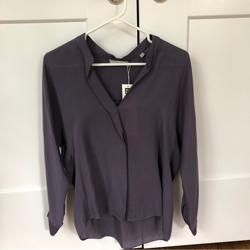 NWT Vince Plum Silk Top Size 0
